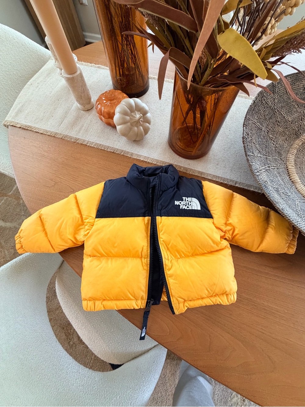 The North Face Kids' Yellow & Black Puffer Jacket, 3-6 mos